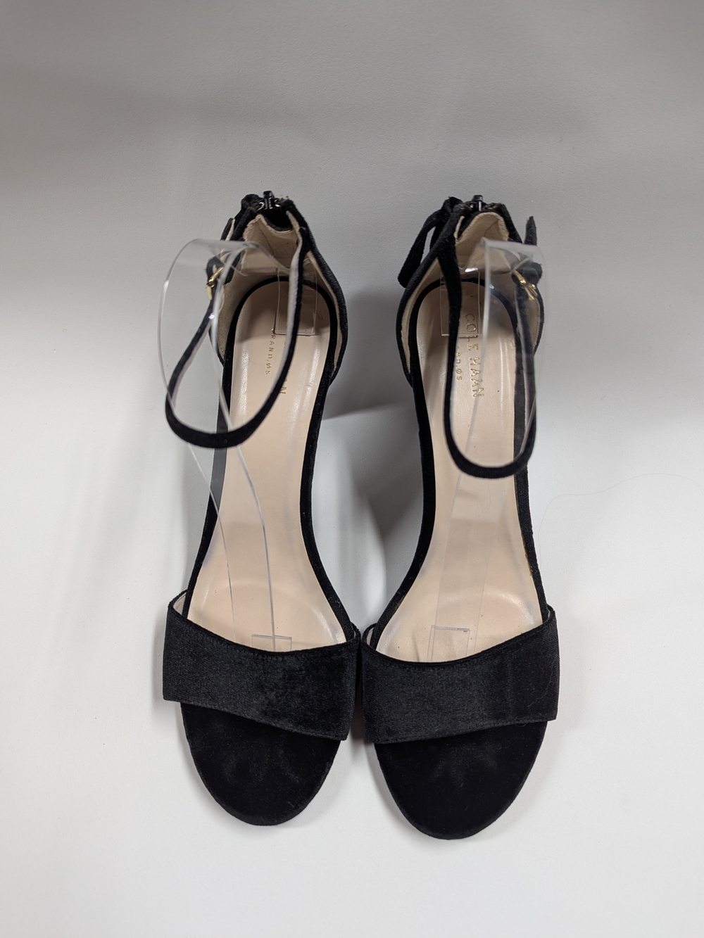 Cole Haan Clara Black Velvet Ankle-Strap Women's Heels